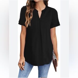 NEWCHOICE Black V-neck Short Sleeve Tee
